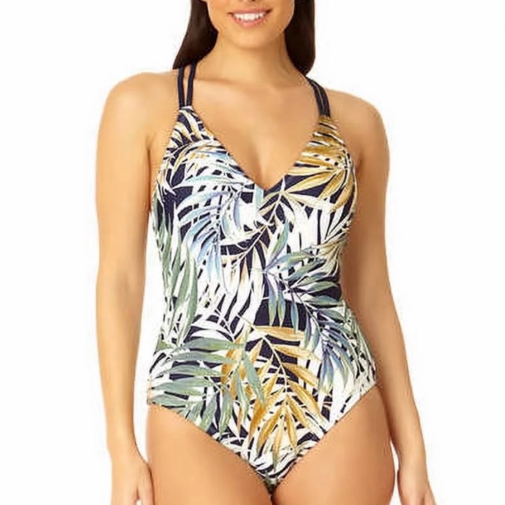 HURLEY FLORAL PRINT ONE PIECE SWIMSUIT SIZE LARGE BEACH POOL SWIM